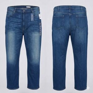 Cremieux Premium Denim Mens 48x30 Blue Straight Leg Stretch Jeans NWT New